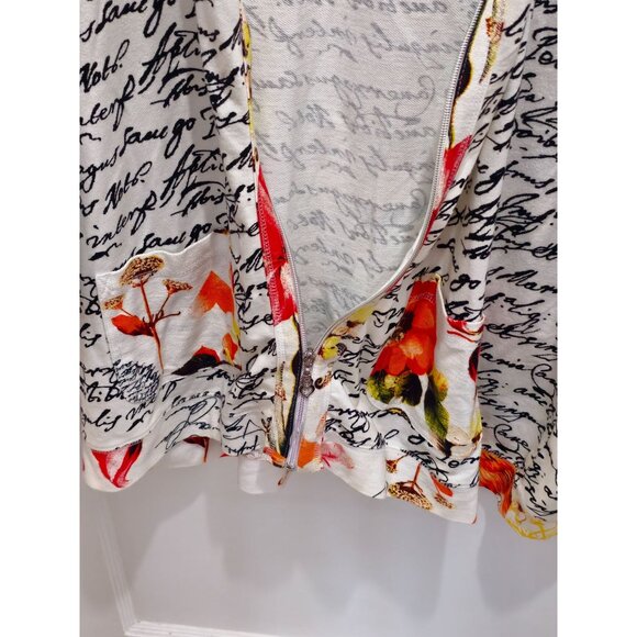T/O Thomas & Olivia Women's 1XL Zip Up Jacket Handwriting Artsy Art2Wear Boho - Picture 13 of 15